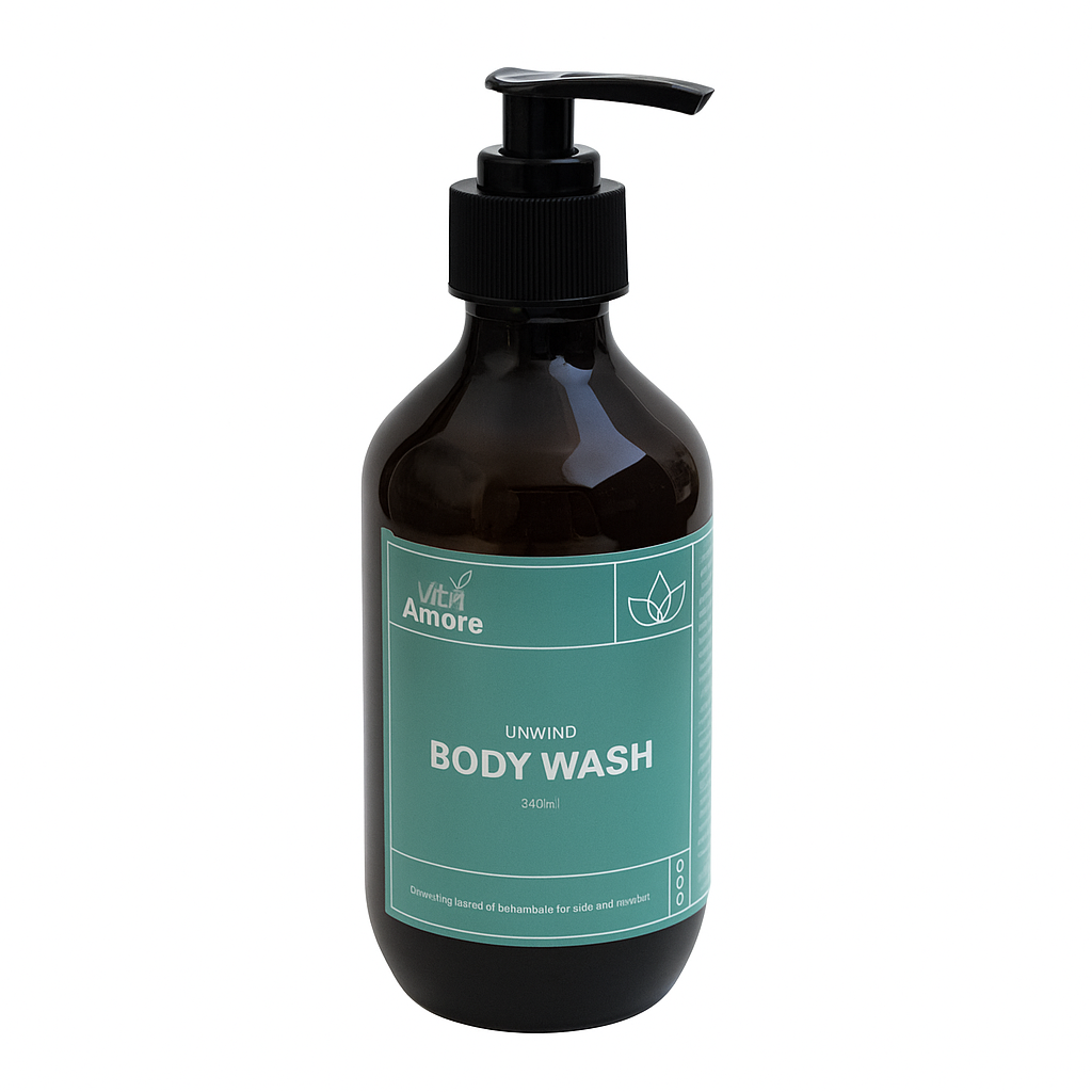 Transform your daily shower into a moment of calm with Vita Amore body wash. This gentle foaming cleanser transforms your shower into a moment of pure tranquility. The aromatic blends helps calm the senses while leaving your skin soft, refreshed, and delicately scented. Perfect for unwinding at end of day or enhancing your self care ritual. 
Fragrance profiles- soft botanicals, hint of chamomile and warm, earthy base. 